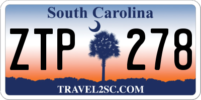 SC license plate ZTP278