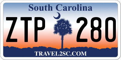 SC license plate ZTP280
