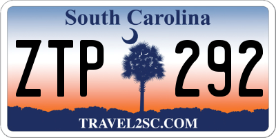 SC license plate ZTP292