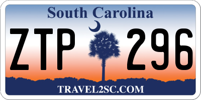 SC license plate ZTP296