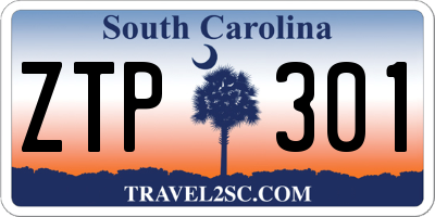 SC license plate ZTP301