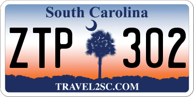 SC license plate ZTP302