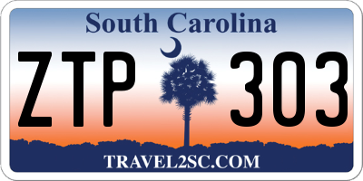 SC license plate ZTP303