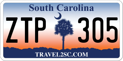 SC license plate ZTP305
