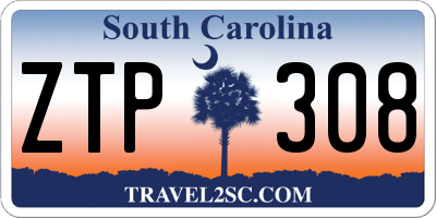 SC license plate ZTP308