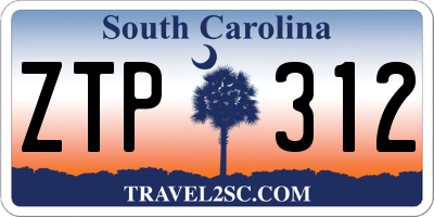 SC license plate ZTP312