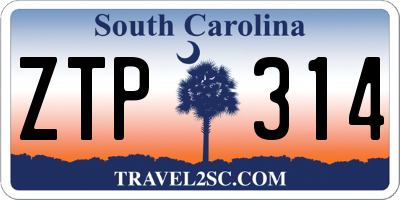 SC license plate ZTP314