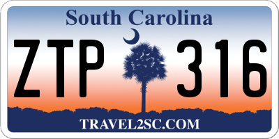 SC license plate ZTP316