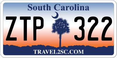SC license plate ZTP322