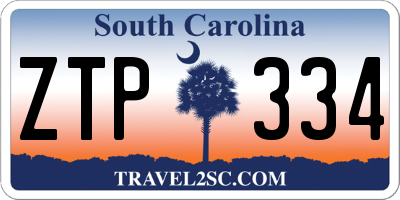 SC license plate ZTP334