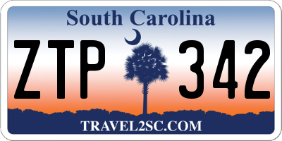SC license plate ZTP342