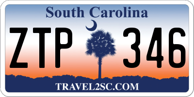 SC license plate ZTP346
