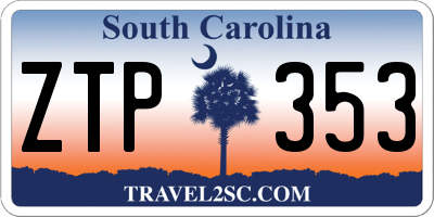 SC license plate ZTP353