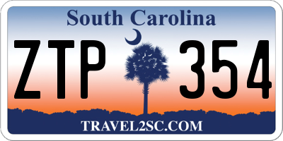 SC license plate ZTP354