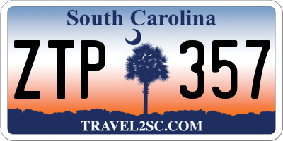 SC license plate ZTP357