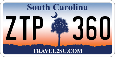 SC license plate ZTP360