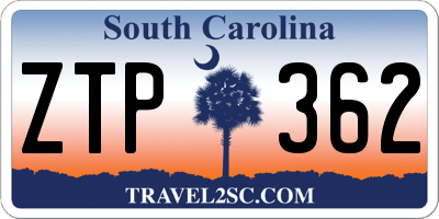 SC license plate ZTP362