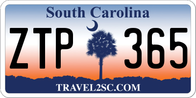 SC license plate ZTP365