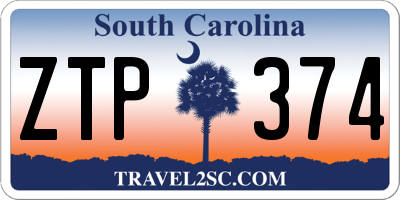 SC license plate ZTP374