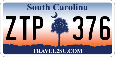 SC license plate ZTP376