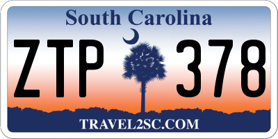 SC license plate ZTP378