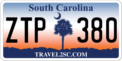 SC license plate ZTP380