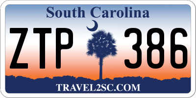 SC license plate ZTP386
