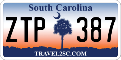 SC license plate ZTP387