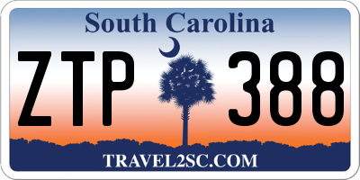 SC license plate ZTP388