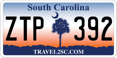 SC license plate ZTP392