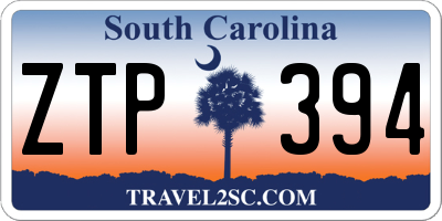 SC license plate ZTP394