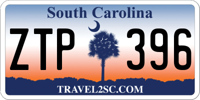 SC license plate ZTP396