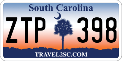SC license plate ZTP398