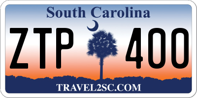 SC license plate ZTP400