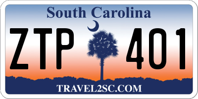 SC license plate ZTP401