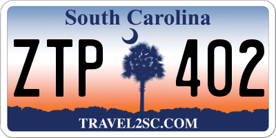 SC license plate ZTP402
