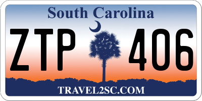 SC license plate ZTP406