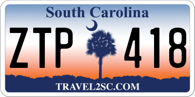 SC license plate ZTP418