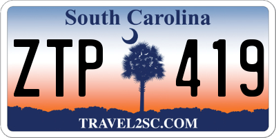 SC license plate ZTP419