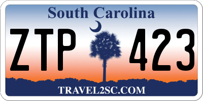 SC license plate ZTP423