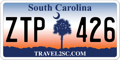 SC license plate ZTP426