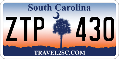 SC license plate ZTP430