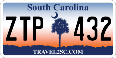 SC license plate ZTP432