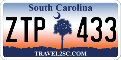 SC license plate ZTP433