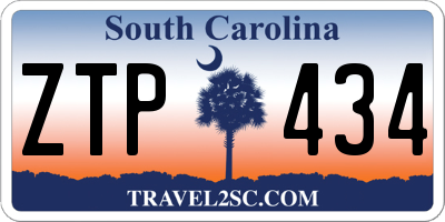 SC license plate ZTP434
