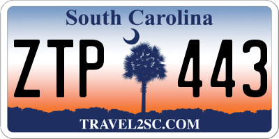 SC license plate ZTP443
