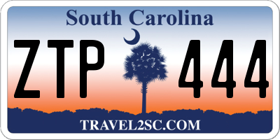 SC license plate ZTP444