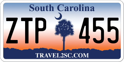 SC license plate ZTP455