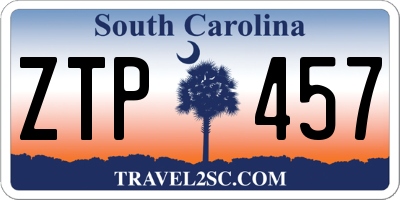 SC license plate ZTP457