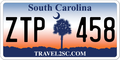 SC license plate ZTP458